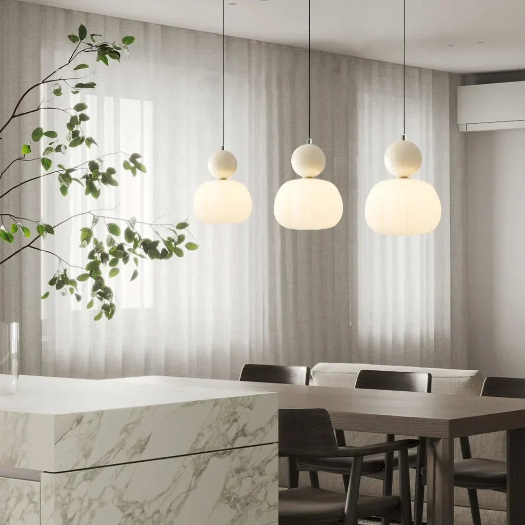 Modern G9 Pendant Light – Minimalist Metal Hanging Ceiling Lamp in Chrome, Cream, Green and Red