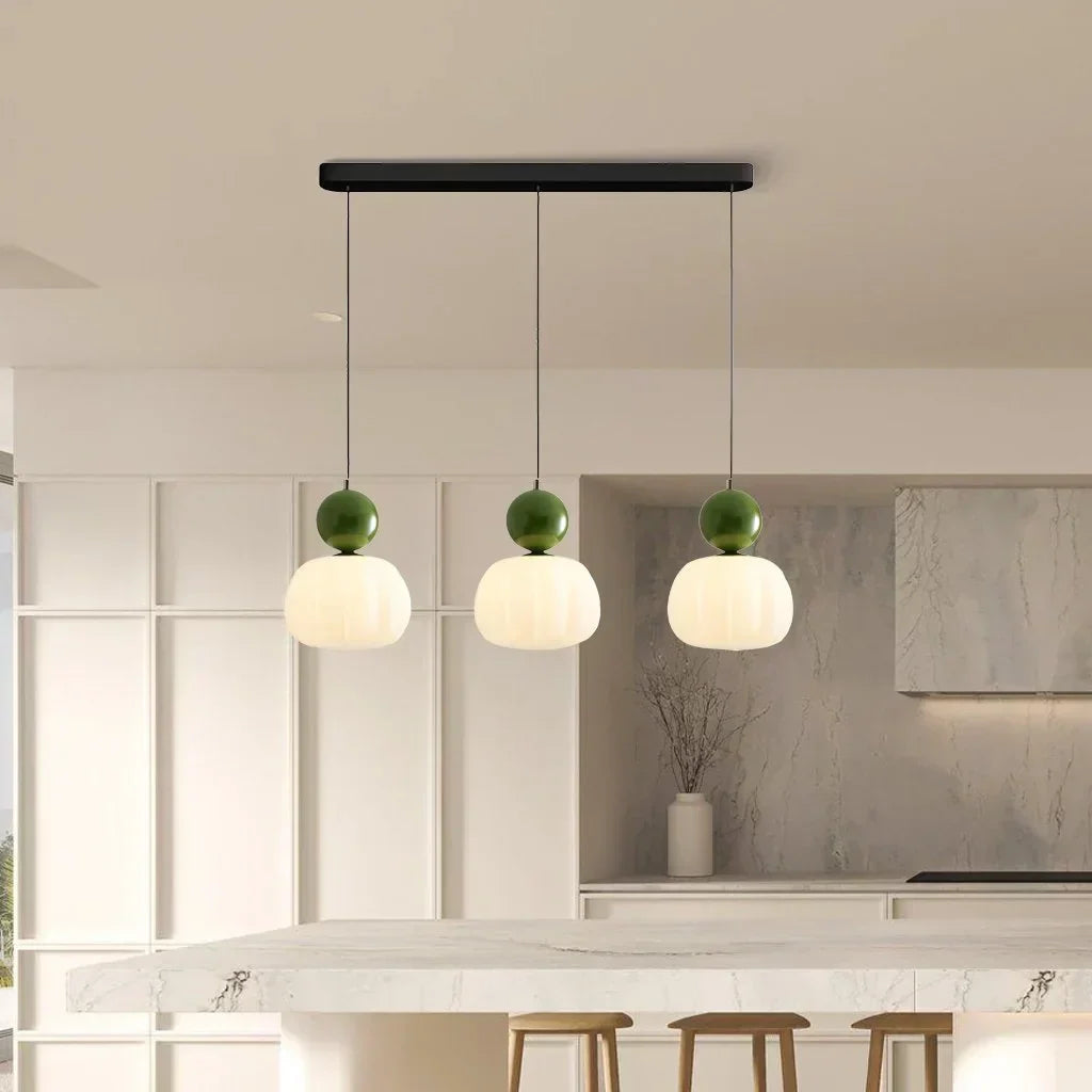 Modern G9 Pendant Light – Minimalist Metal Hanging Ceiling Lamp in Chrome, Cream, Green and Red