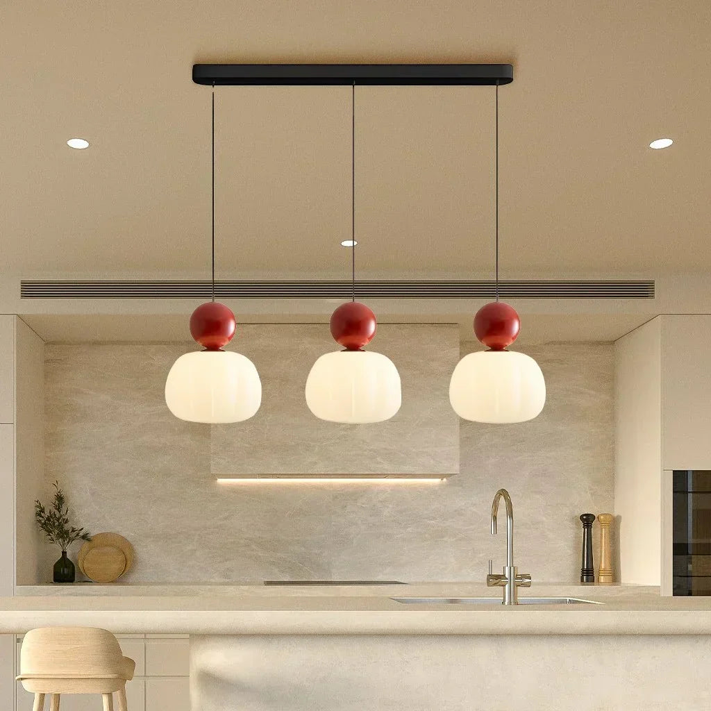 Modern G9 Pendant Light – Minimalist Metal Hanging Ceiling Lamp in Chrome, Cream, Green and Red