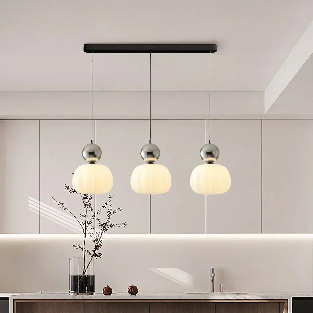 Modern G9 Pendant Light – Minimalist Metal Hanging Ceiling Lamp in Chrome, Cream, Green and Red