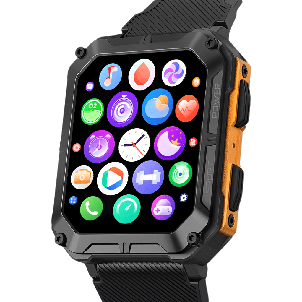 Rugged Smartwatch with Bluetooth Calling – Digital Sports Watch with Activity Tracking and Notifications