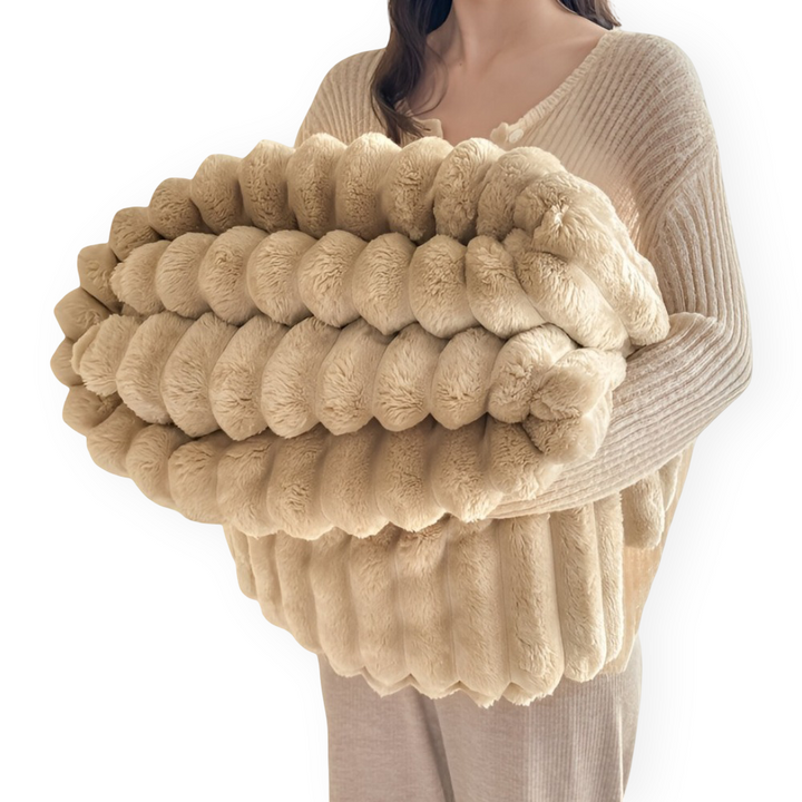 Soft Fleece Throw Blanket – Modern Striped Polyester Sofa and Bed Throw for Living Room and Bedroom