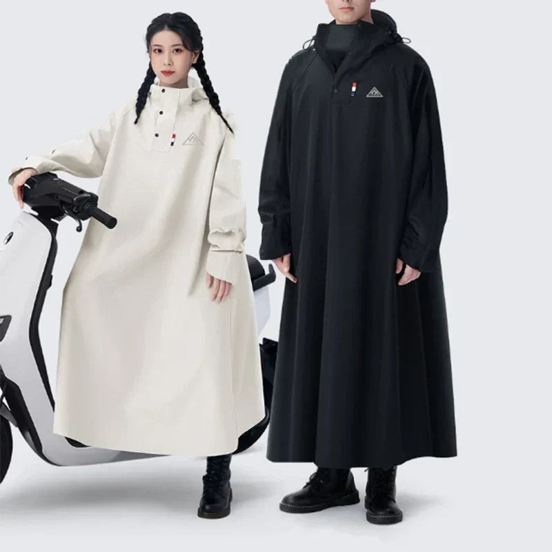 Alder | Unisex Long Waterproof Hooded Rain Poncho
