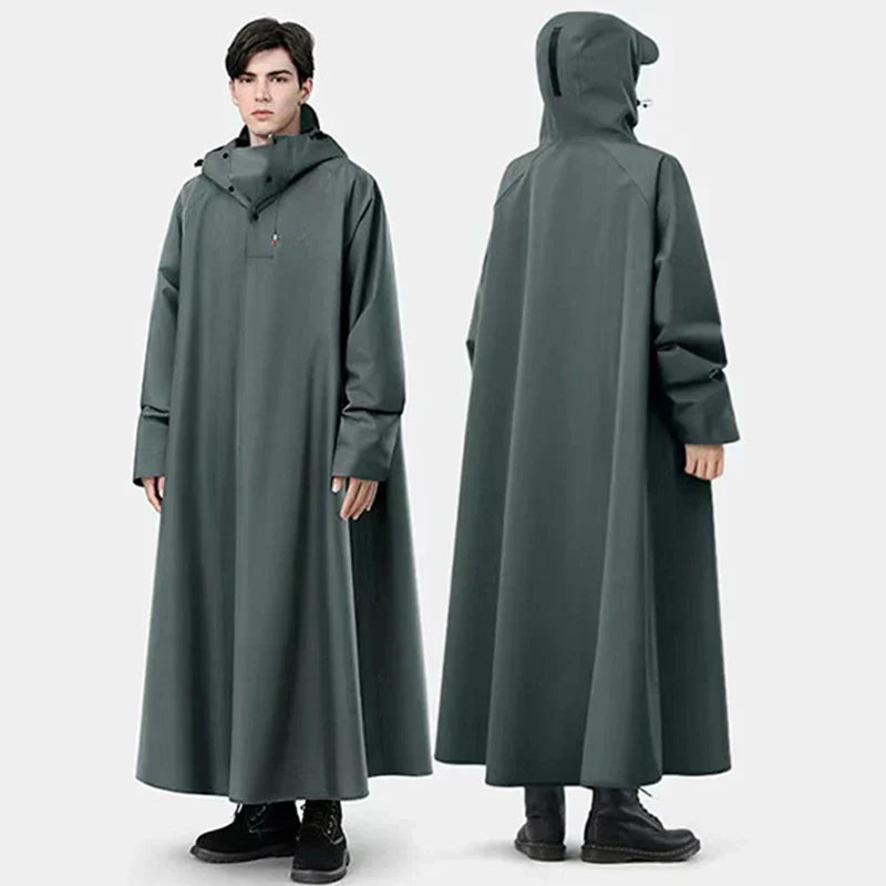 Alder | Unisex Long Waterproof Hooded Rain Poncho