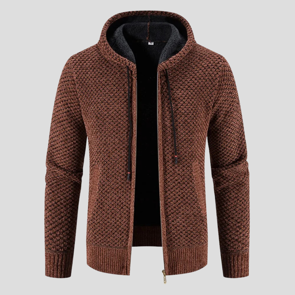 Edwin | Men's Hooded Zip-Up Knit Cardigan