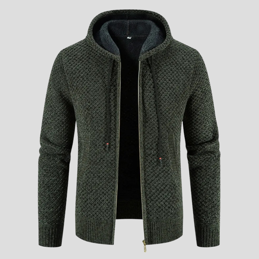 Edwin | Men's Hooded Zip-Up Knit Cardigan