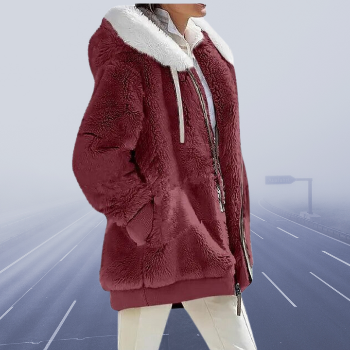 Jessamine | Women's Oversized Hooded Teddy Jacket