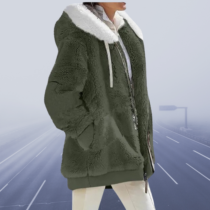 Jessamine | Women's Oversized Hooded Teddy Jacket