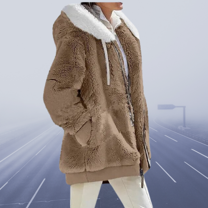 Jessamine | Women's Oversized Hooded Teddy Jacket