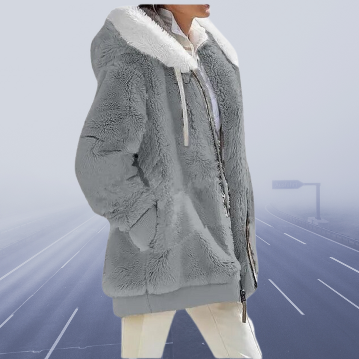 Jessamine | Women's Oversized Hooded Teddy Jacket