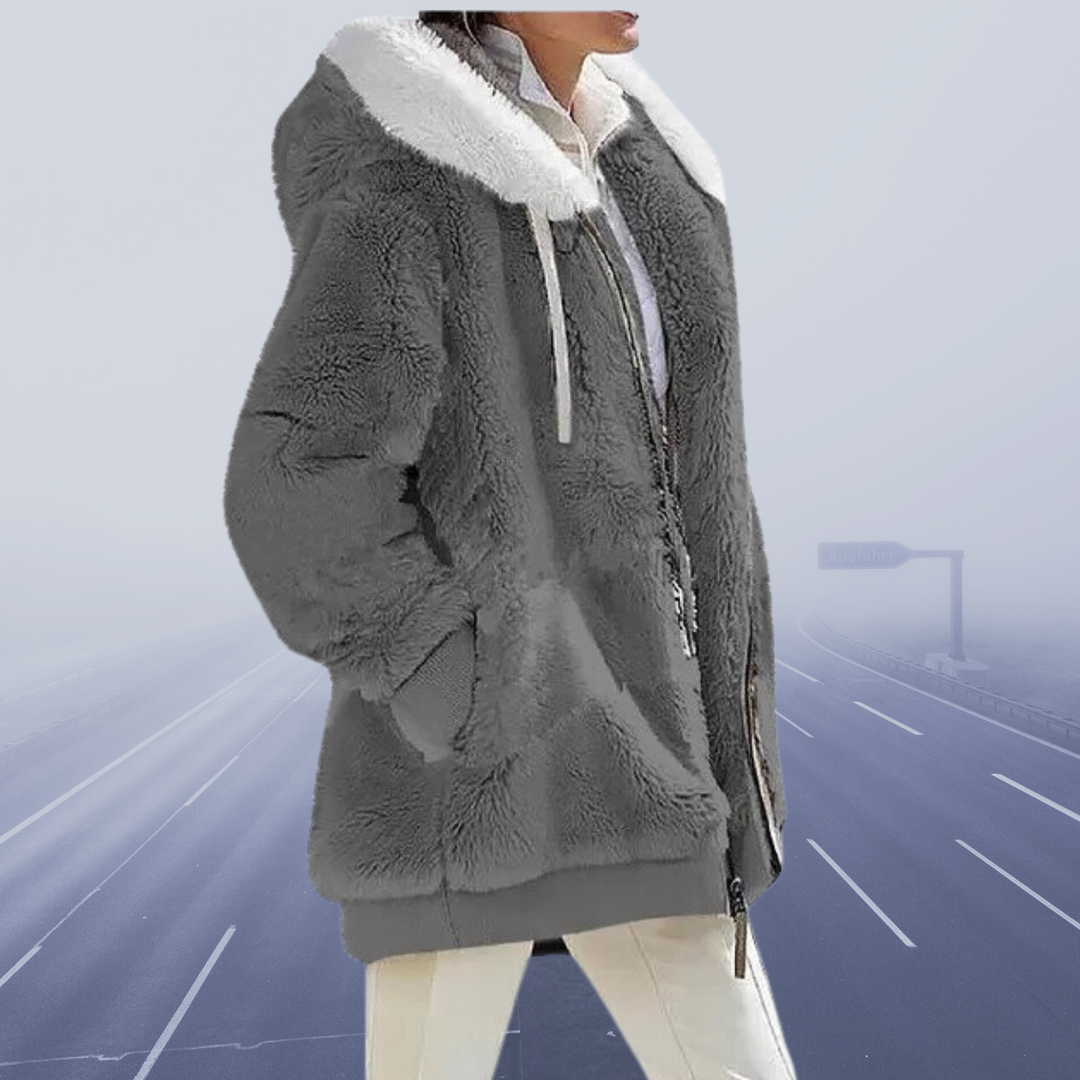 Jessamine | Women's Oversized Hooded Teddy Jacket