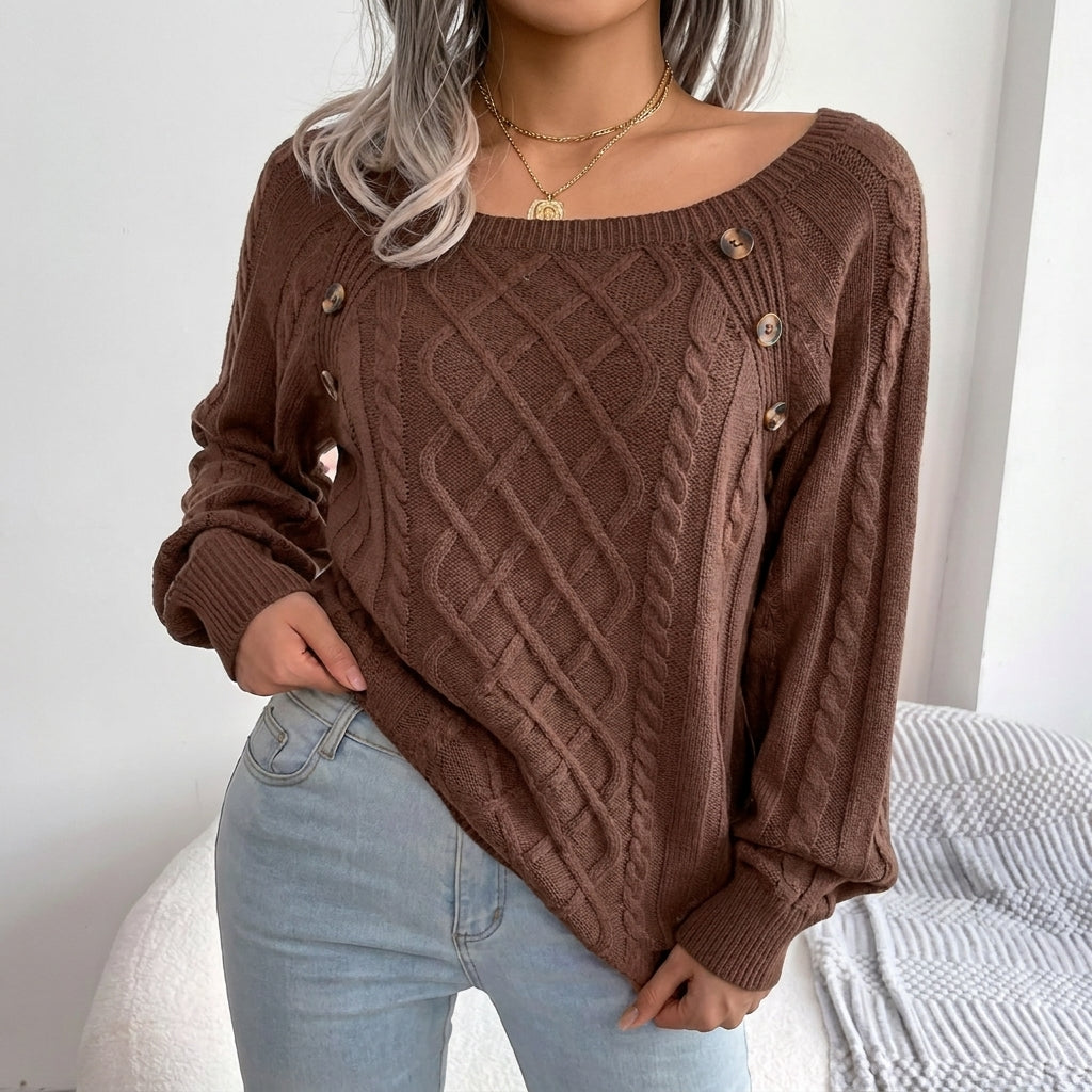 Eilidh | Women's Cable Knit Crew Neck Jumper