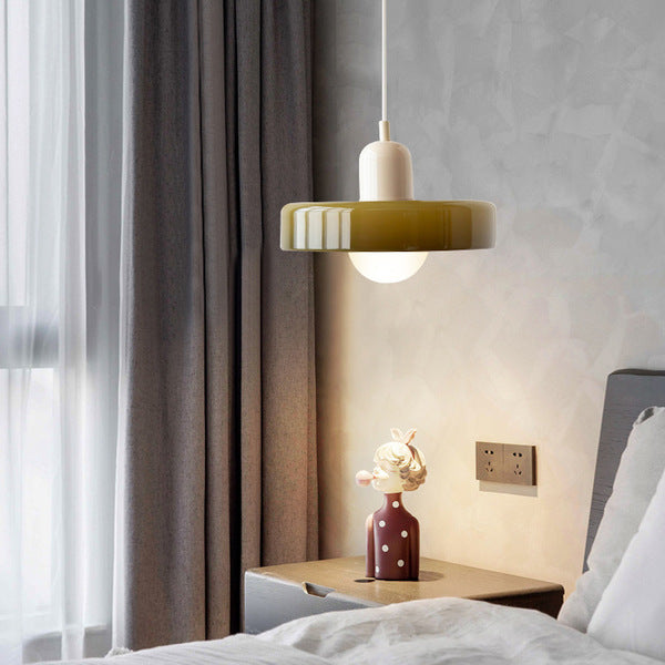 Scandinavian Glass Globe Pendant Light – Modern Minimalist Hanging Ceiling Lamp for Living Room and Dining Room