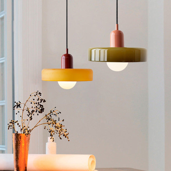 Scandinavian Glass Globe Pendant Light – Modern Minimalist Hanging Ceiling Lamp for Living Room and Dining Room