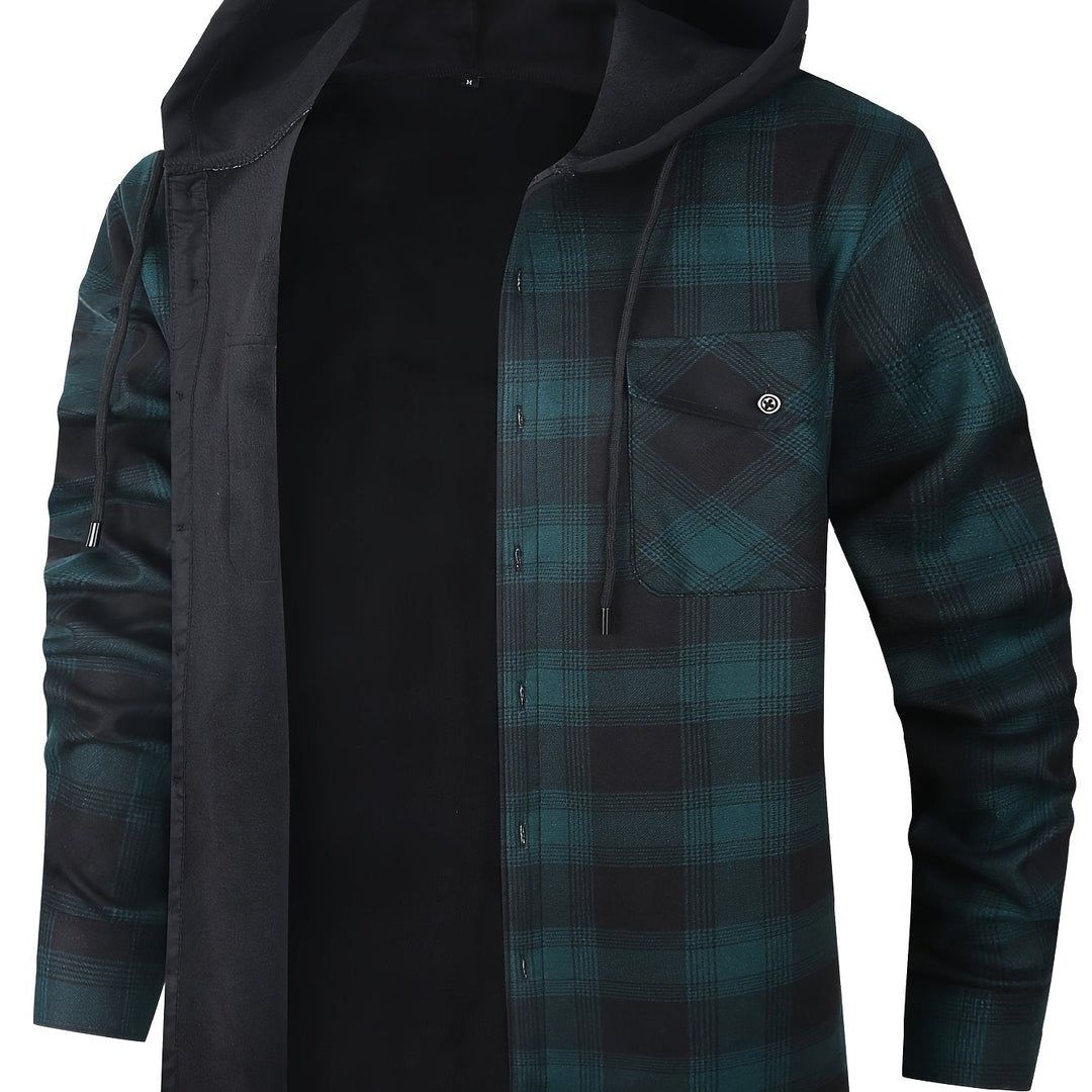 Emmett | Men's Lined Plaid Hooded Shirt Jacket