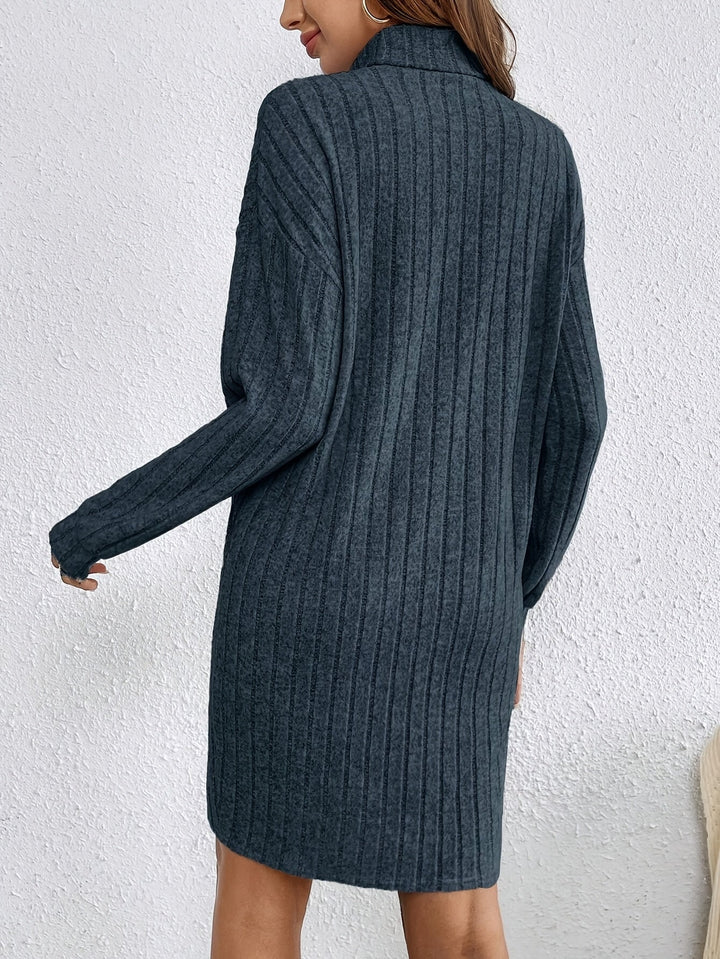 Dolores | Women's Ribbed Roll Neck Jumper Dress