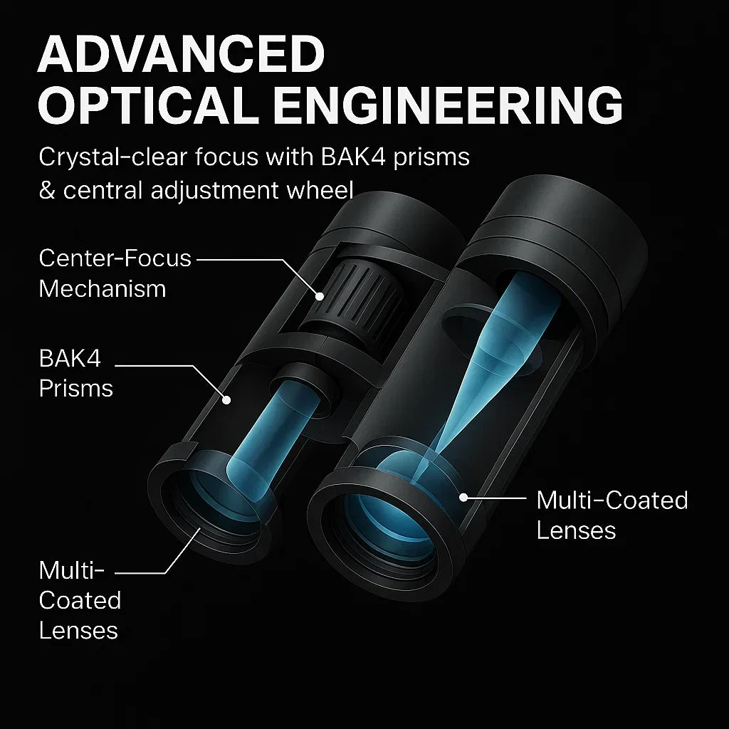 Compact Binoculars – Lightweight Pocket Binoculars with Wide Field of View for Birdwatching, Travel and Outdoor Adventures