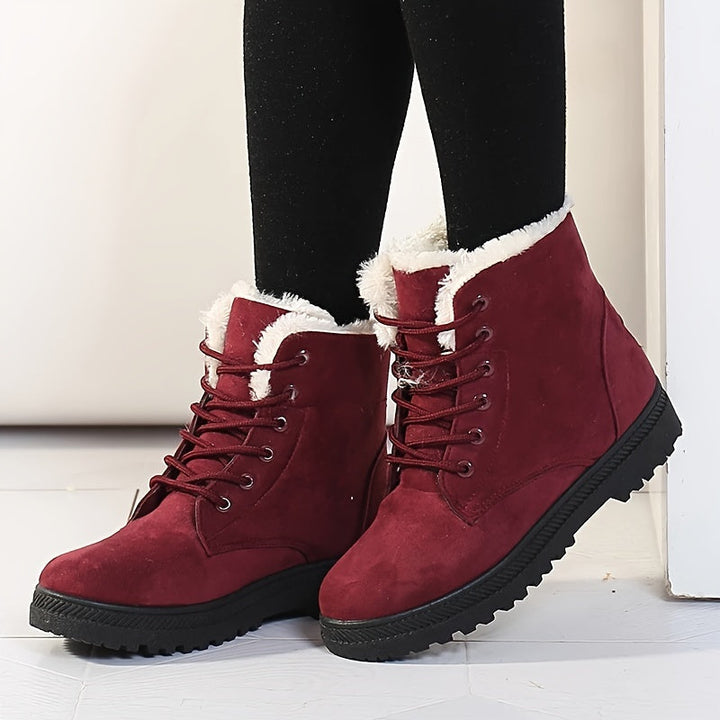 Maelle | Women's Warm Fleece-Lined Lace-Up Winter Ankle Boots