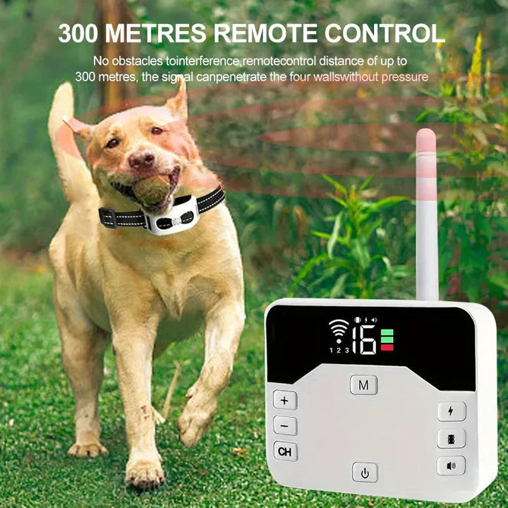 Wireless Dog Fence and Training Collar – 2-in-1 Invisible Boundary System with Adjustable Range up to 300m