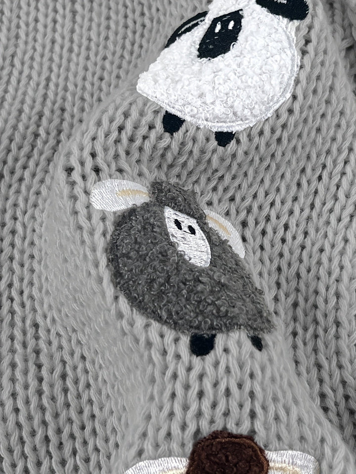 Sorrel | Women's Chunky Knit Hooded Cardigan with Sheep Appliqué