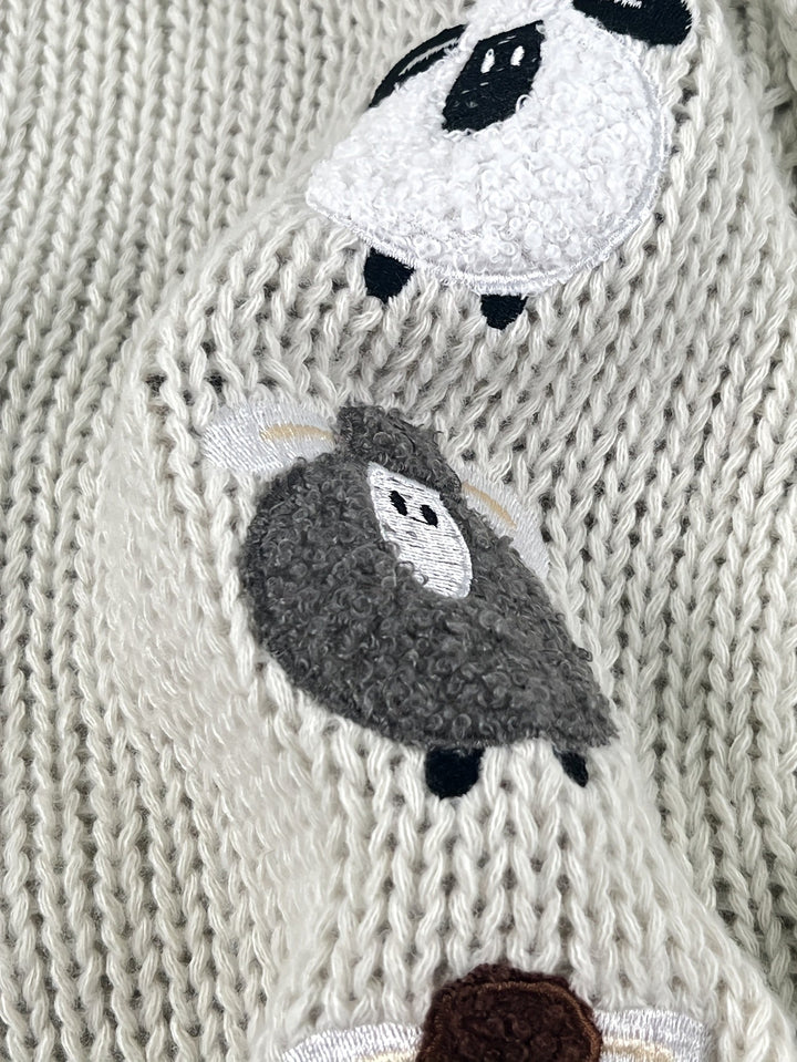 Sorrel | Women's Chunky Knit Hooded Cardigan with Sheep Appliqué