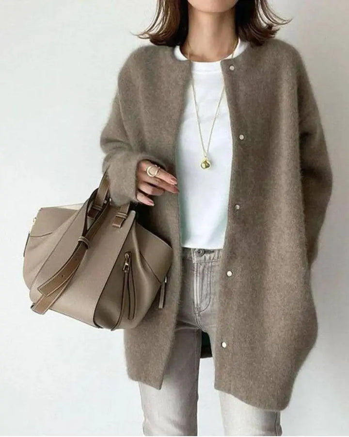 Phyllis | Women's Longline Snap-Front Cardigan