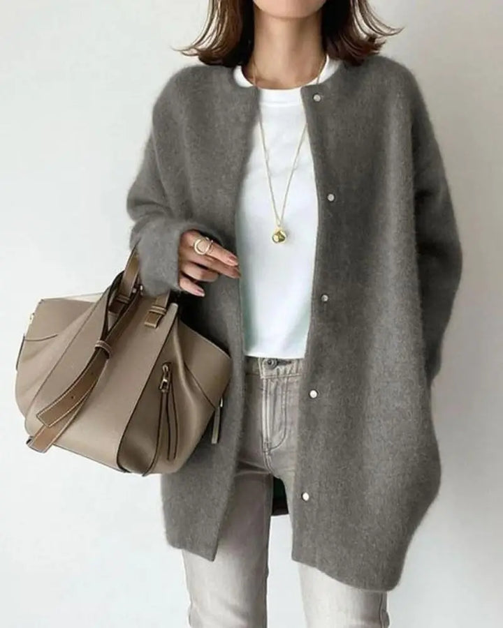 Phyllis | Women's Longline Snap-Front Cardigan