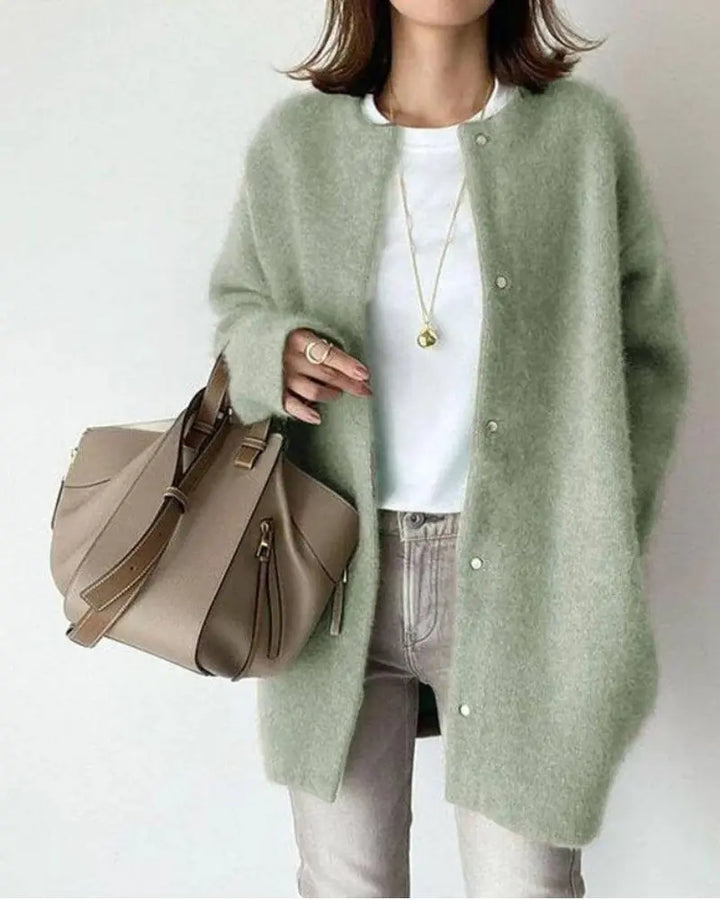 Phyllis | Women's Longline Snap-Front Cardigan