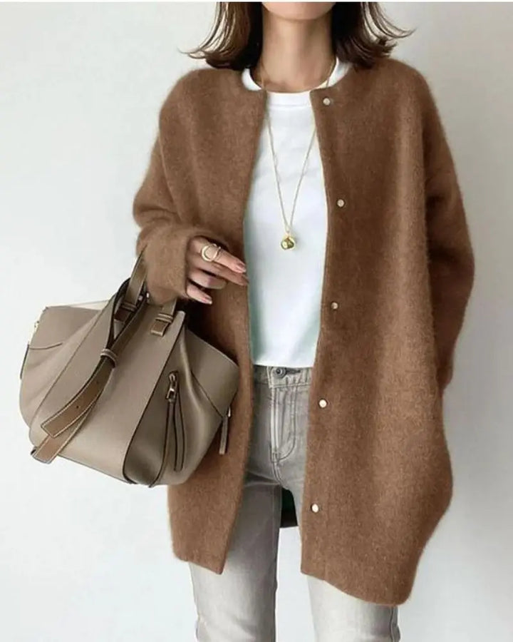 Phyllis | Women's Longline Snap-Front Cardigan