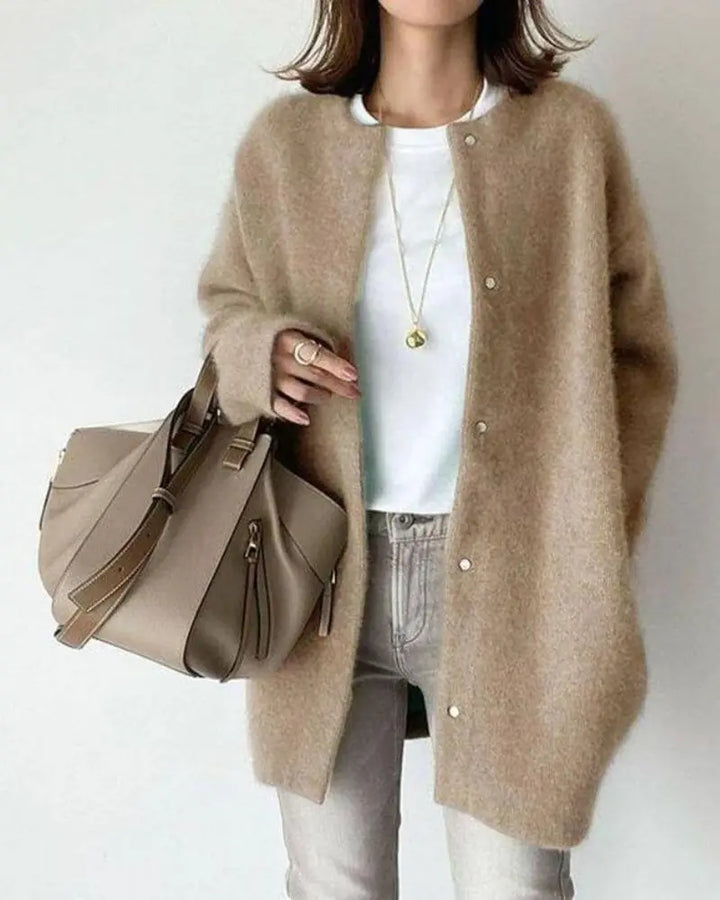 Phyllis | Women's Longline Snap-Front Cardigan