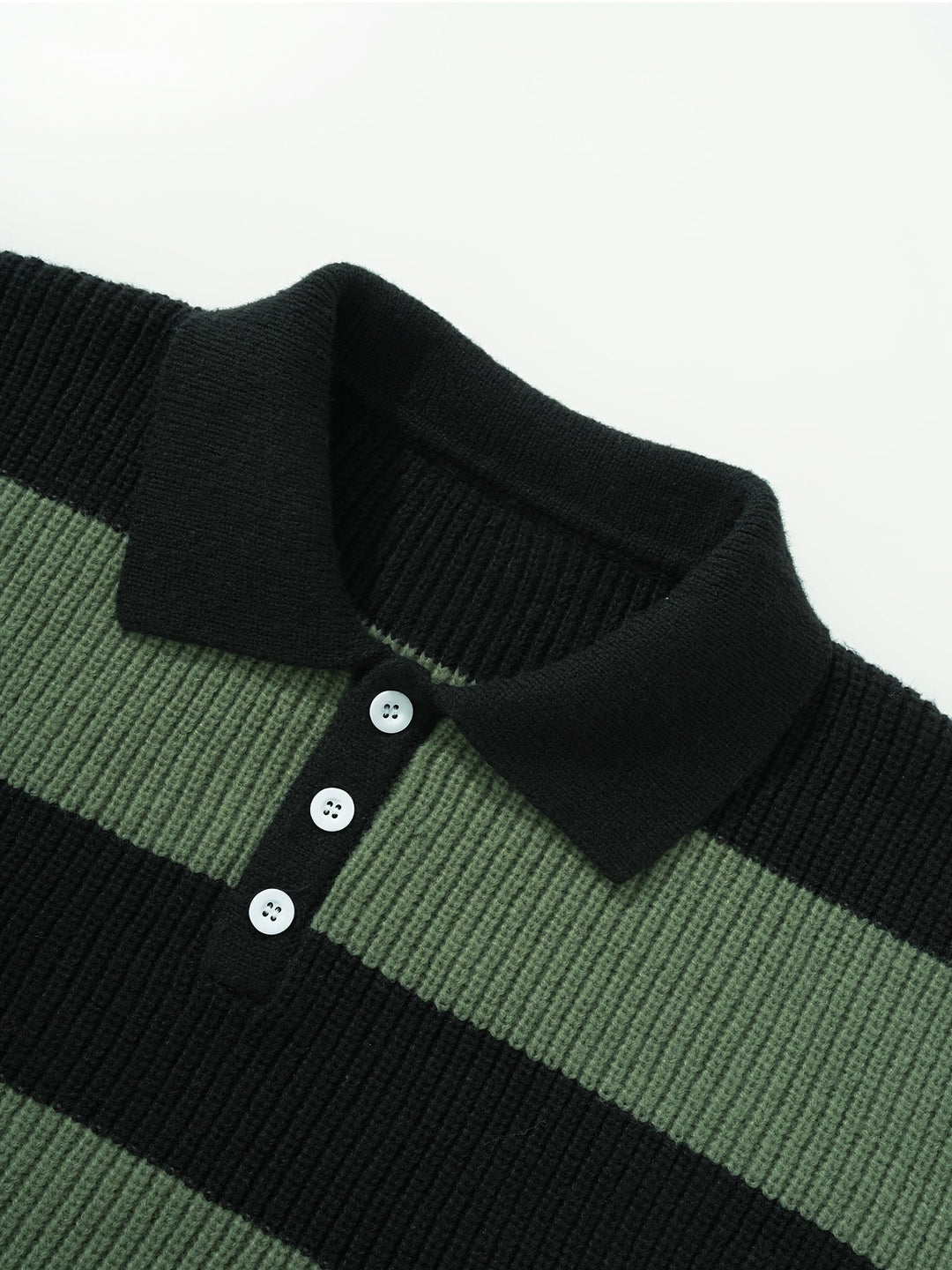 Astra | Women's Oversized Striped Chunky Knit Polo Collar Jumper