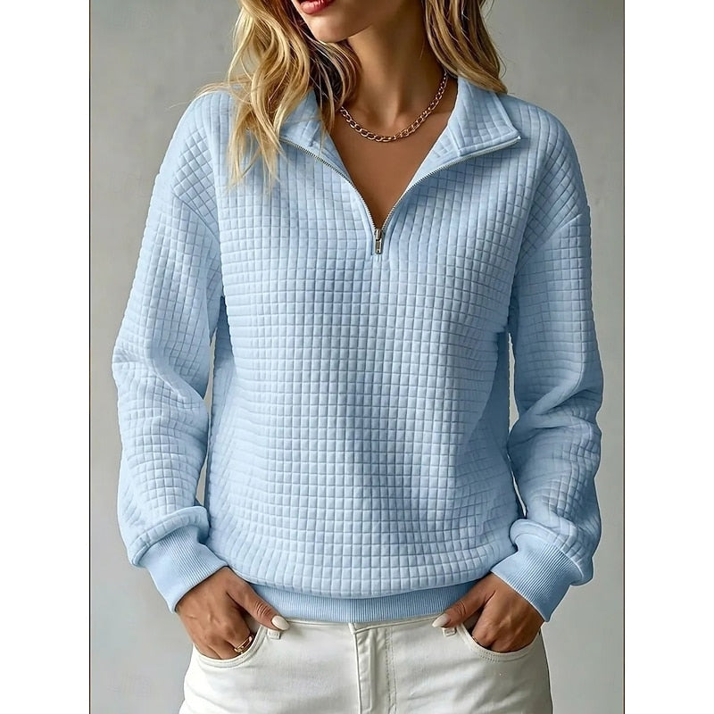 Liza | Women's Textured Half-Zip Sweatshirt