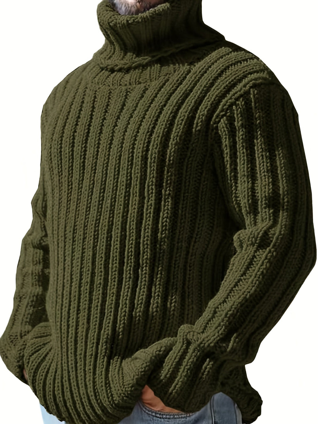 Dexter | Men's Ribbed High Neck Knit Jumper