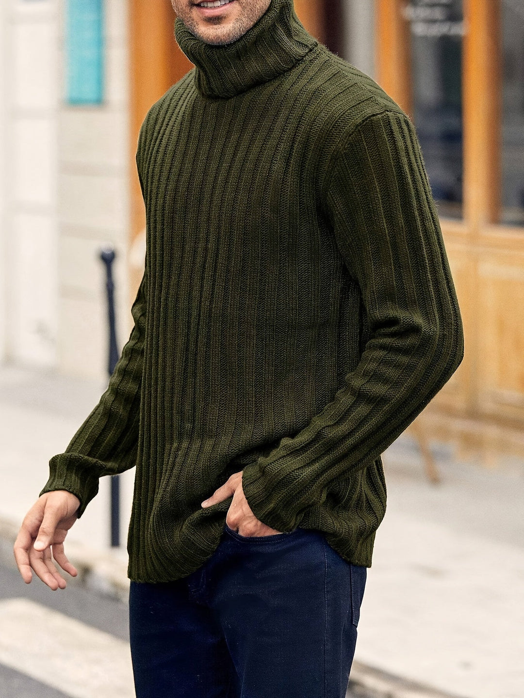 Dexter | Men's Ribbed High Neck Knit Jumper