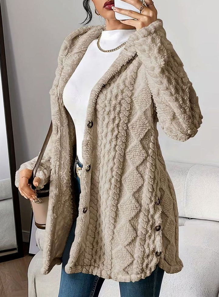 Perdita | Women's Textured Hooded Button-Up Jacket