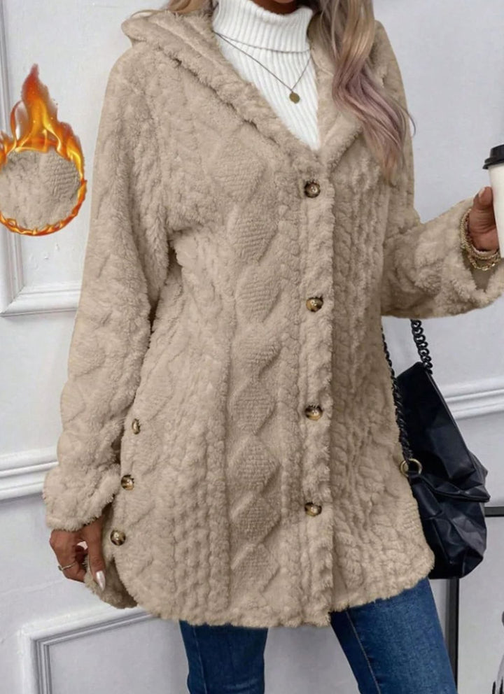 Perdita | Women's Textured Hooded Button-Up Jacket