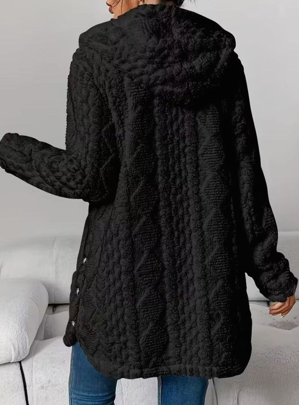 Perdita | Women's Textured Hooded Button-Up Jacket