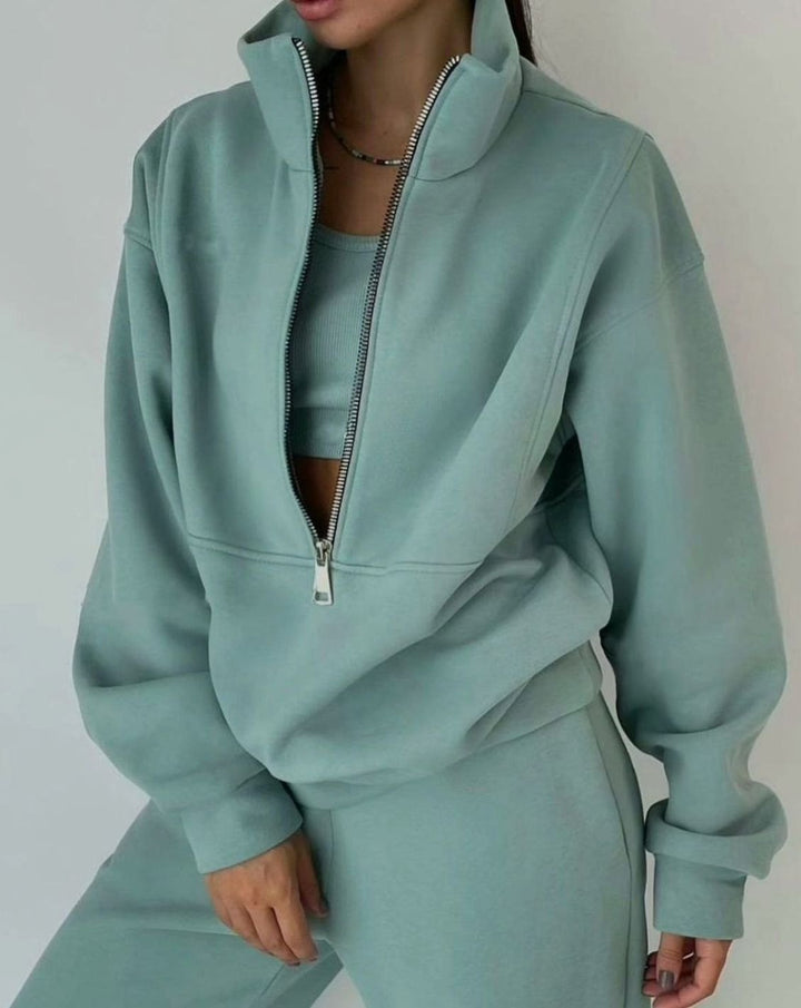 Lena | Women's Cropped Half-Zip Tracksuit
