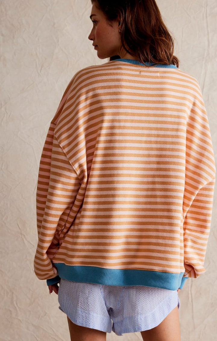 Eulalia | Women's Oversized Striped Crew Neck Spring Jumper