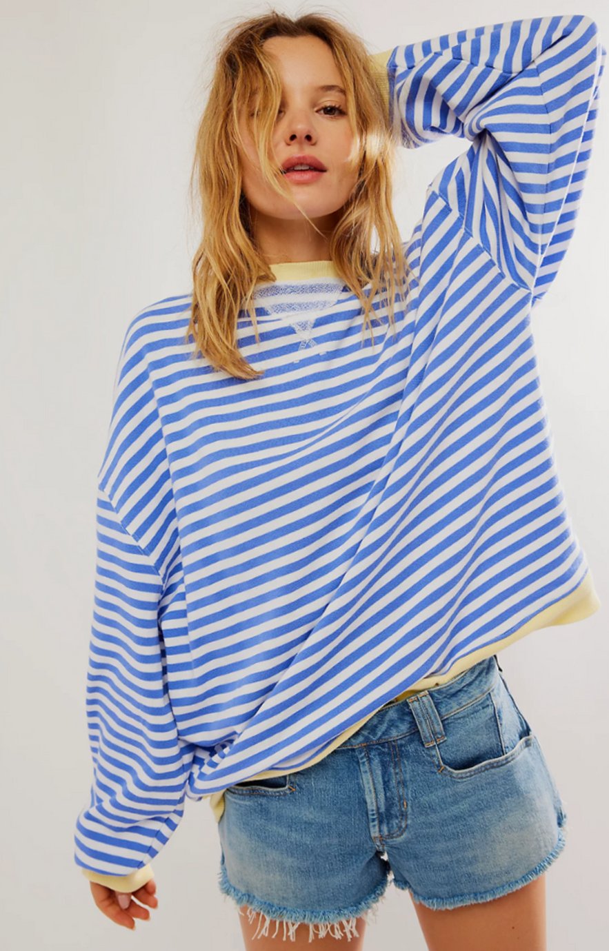 Eulalia | Women's Oversized Striped Crew Neck Spring Jumper