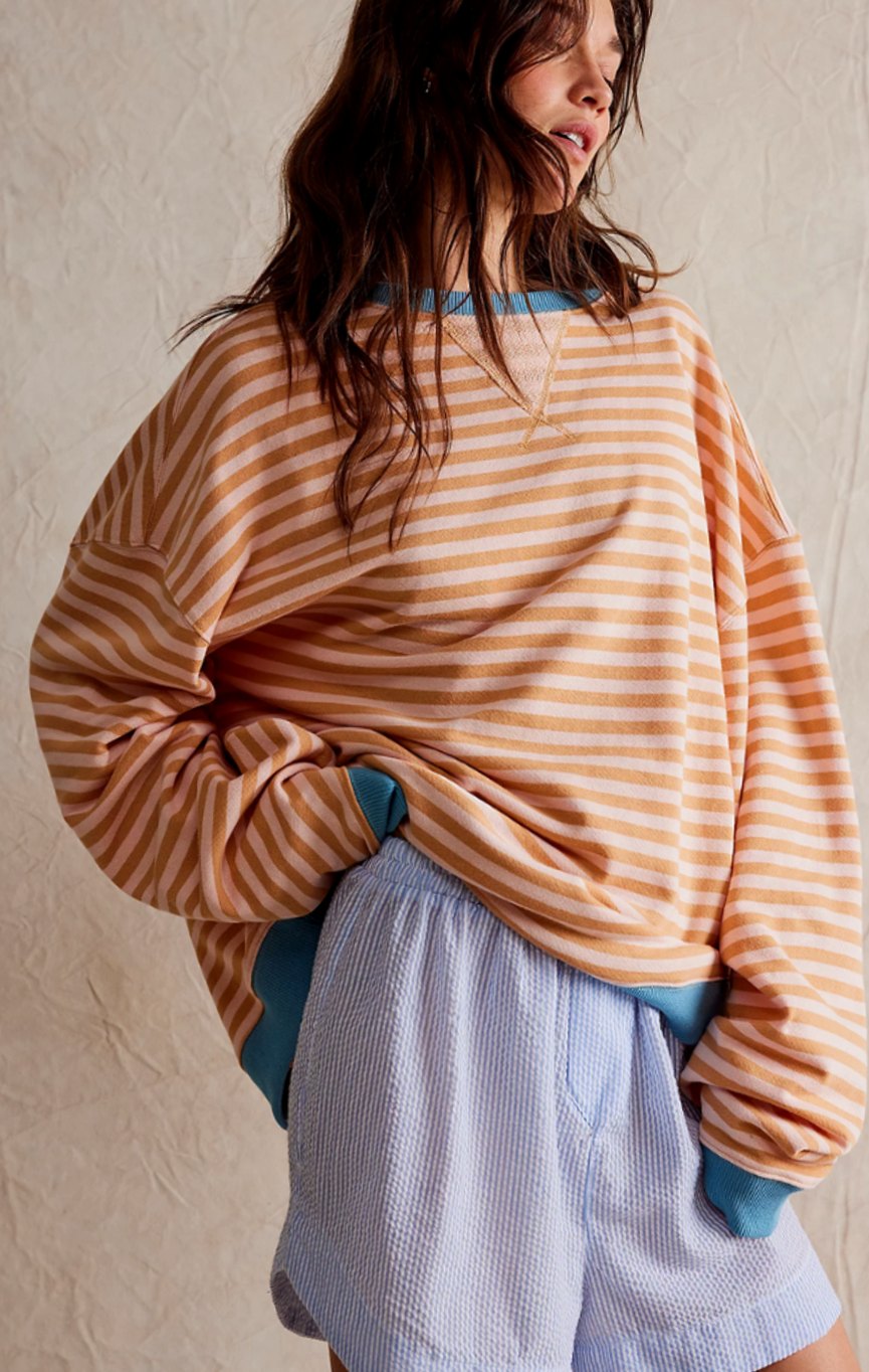 Eulalia | Women's Oversized Striped Crew Neck Spring Jumper