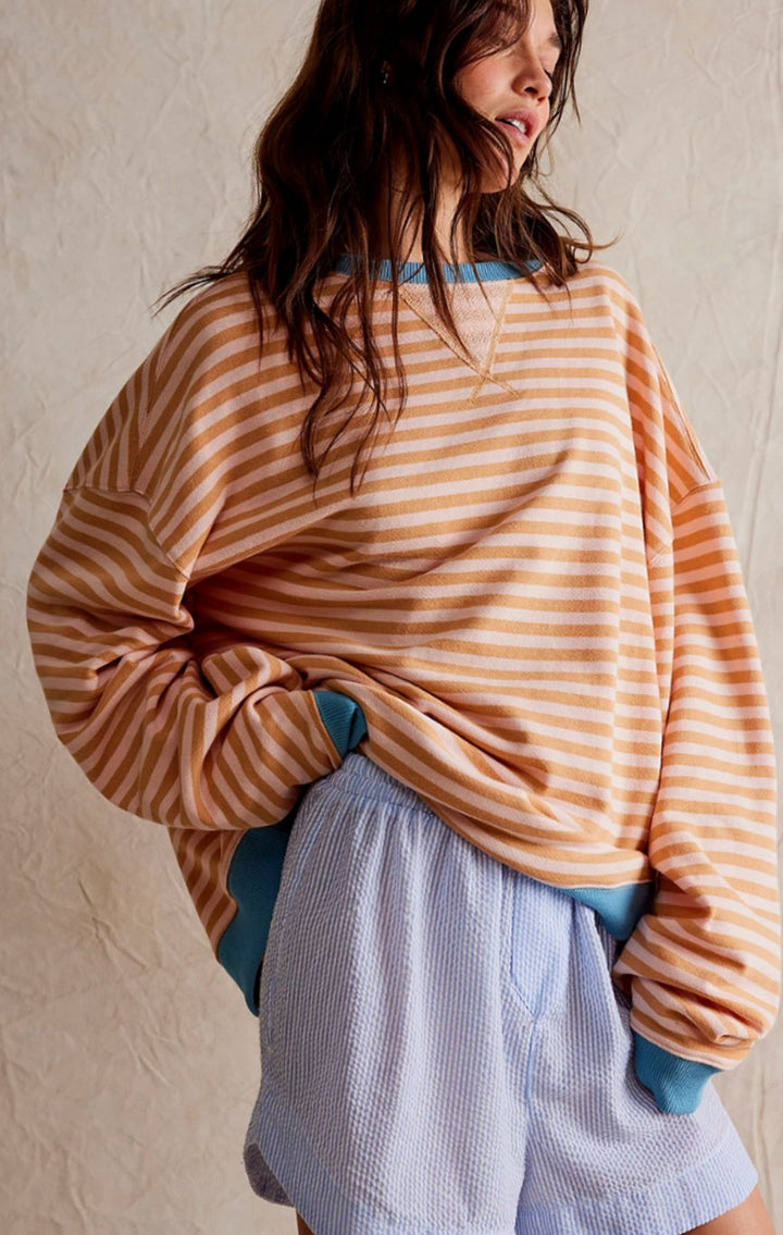 Eulalia | Women's Oversized Striped Crew Neck Spring Jumper