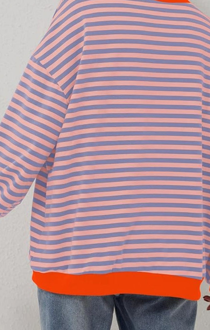 Eulalia | Women's Oversized Striped Crew Neck Spring Jumper