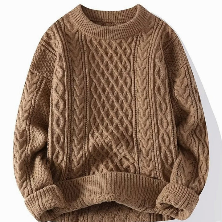 Alistair | Men's Chunky Cable Knit Crew Neck Jumper