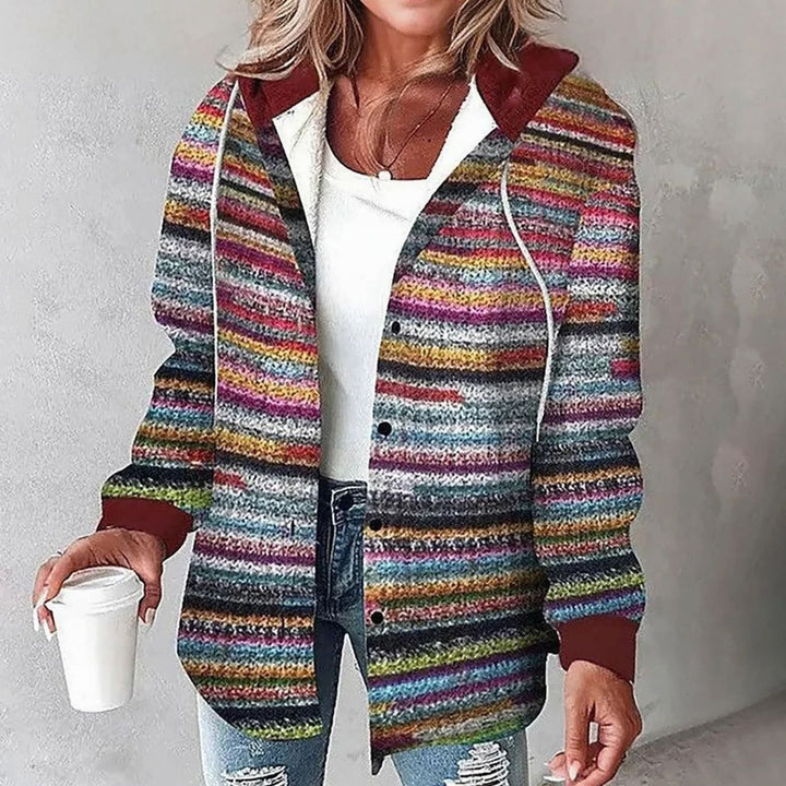 Amandine | Women's Relaxed Fit Checked Hooded Jacket
