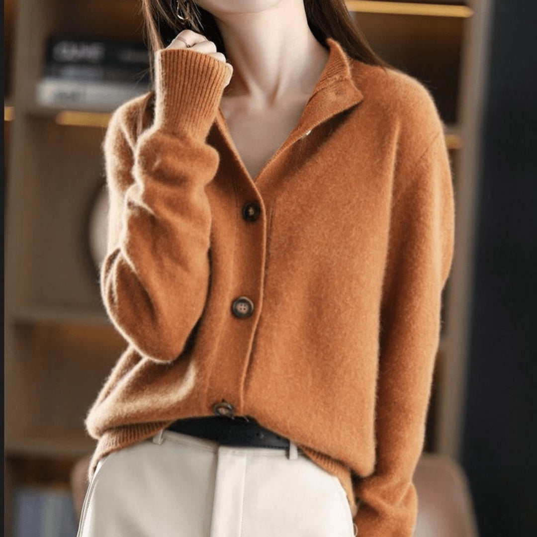 Cari | Women's Cashmere-Blend Button-Up Cardigan