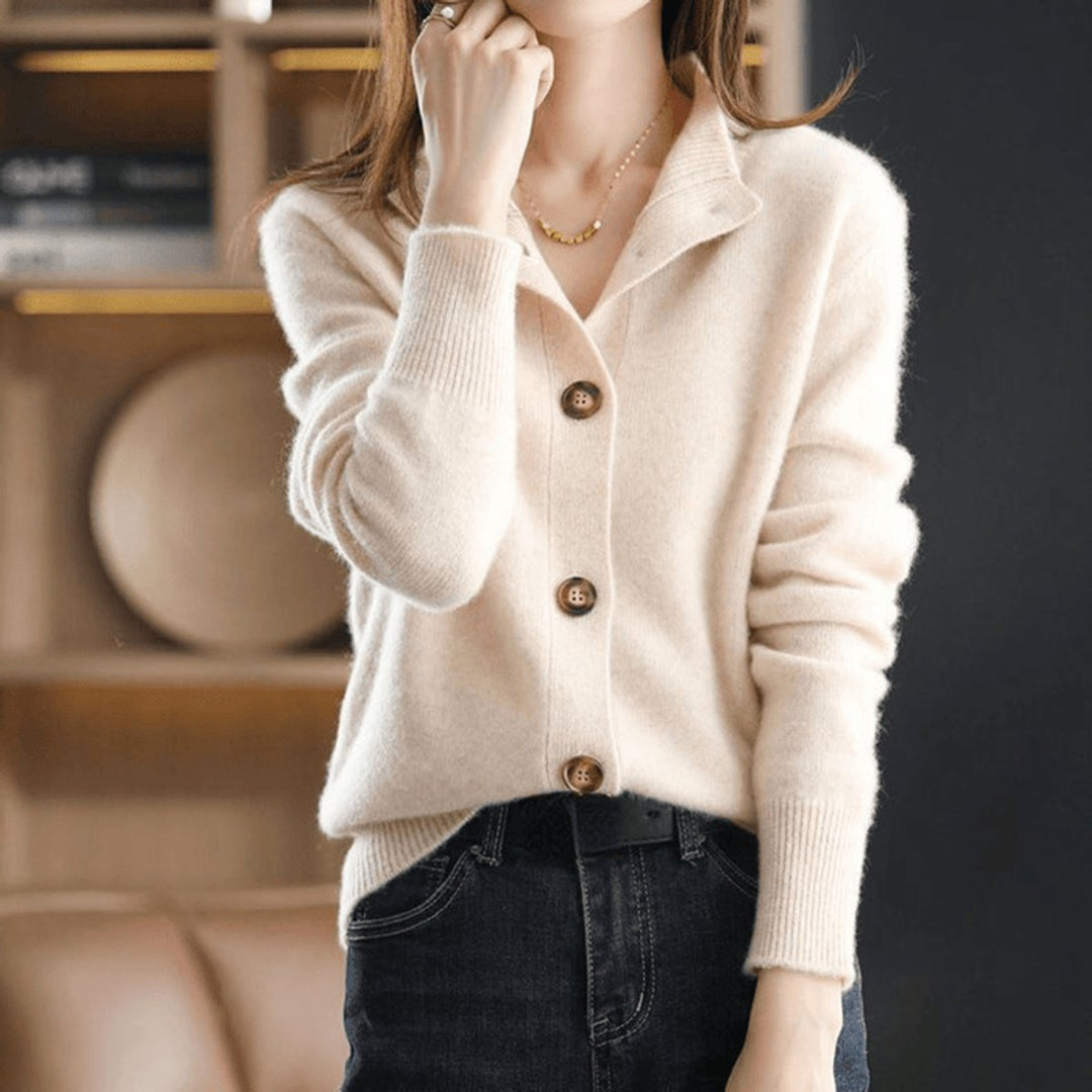 Cari | Women's Cashmere-Blend Button-Up Cardigan