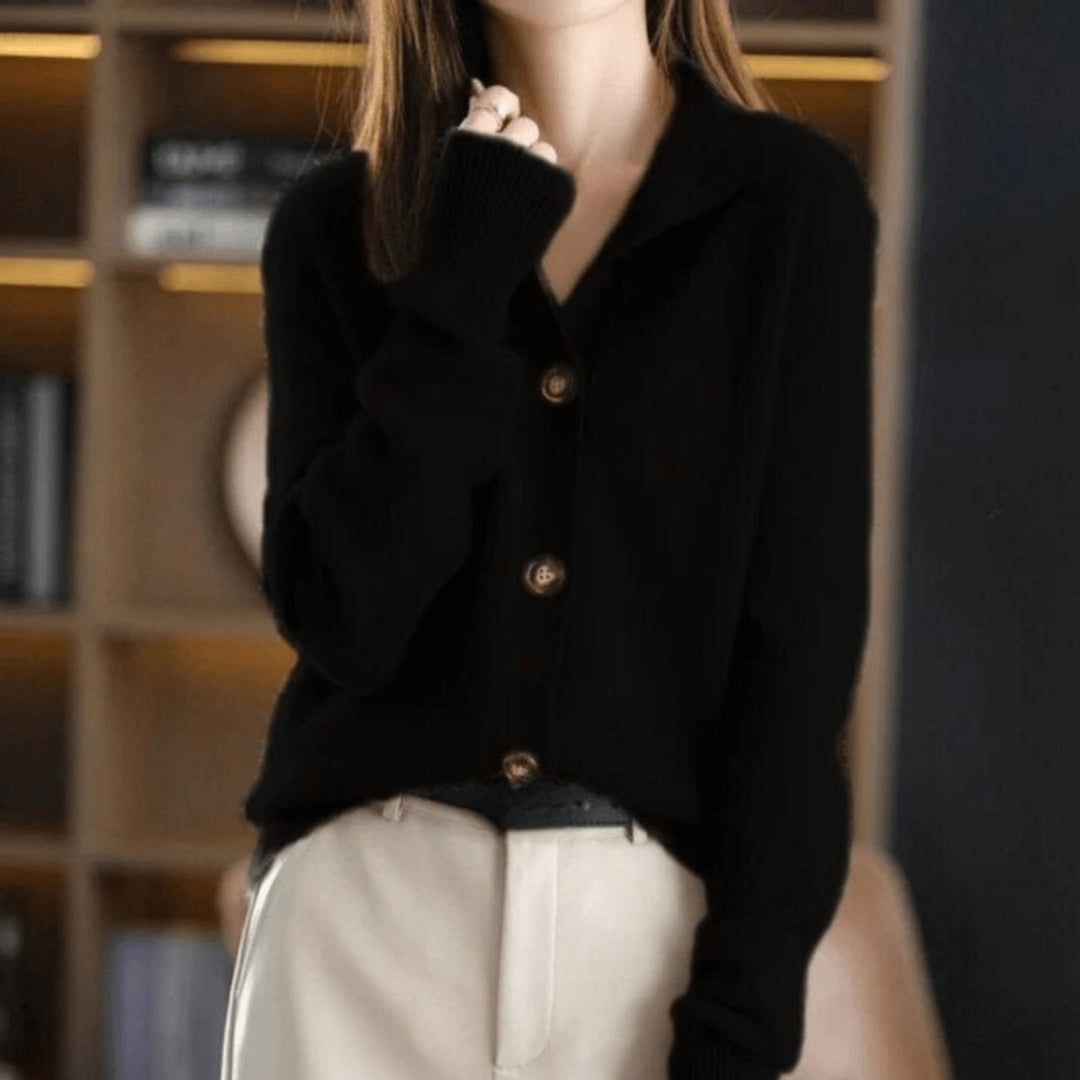 Cari | Women's Cashmere-Blend Button-Up Cardigan