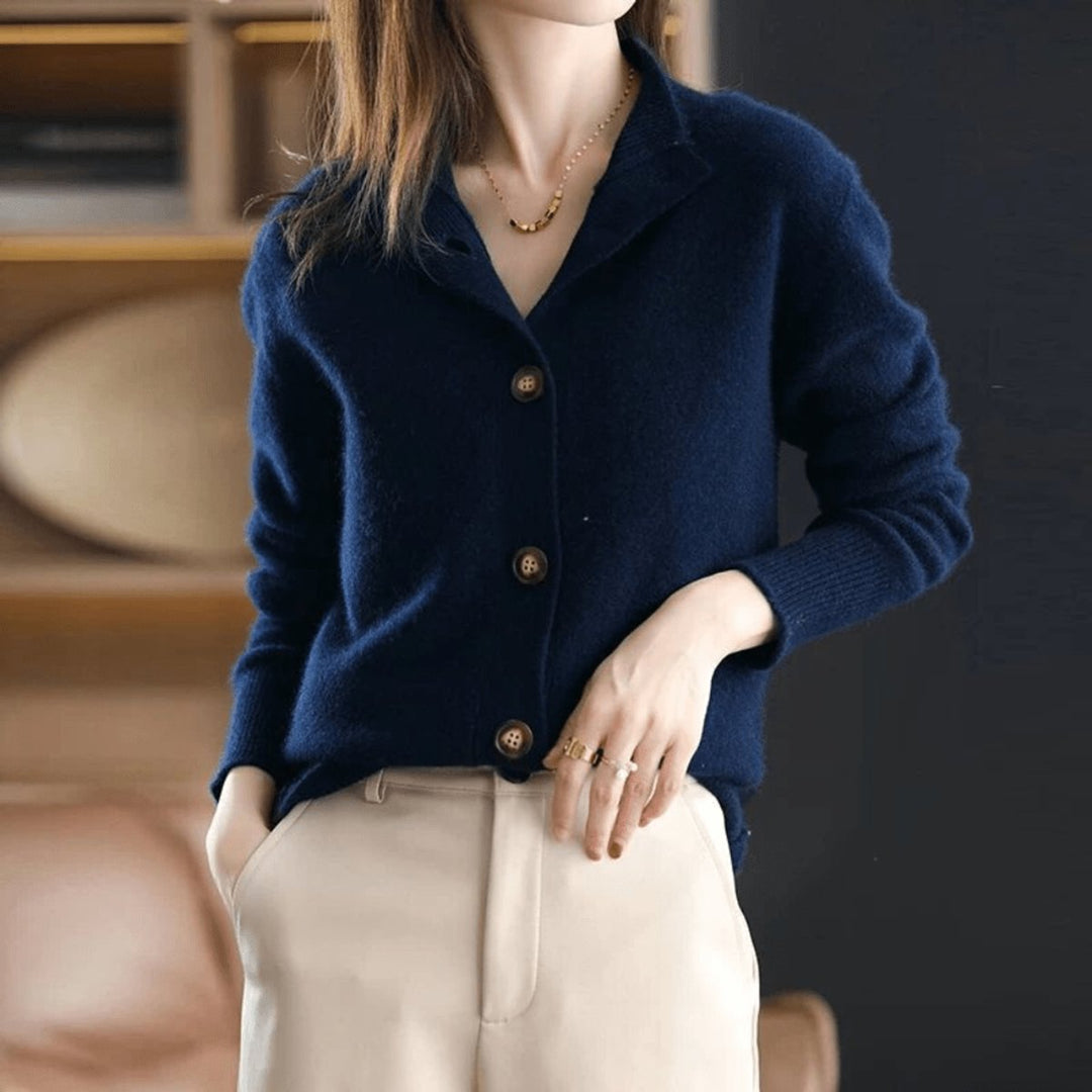Cari | Women's Cashmere-Blend Button-Up Cardigan