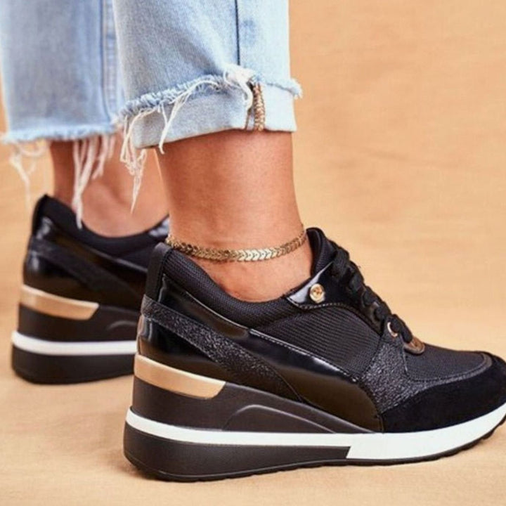 Astraea | Women's Hidden Wedge Platform Lace-Up Trainers